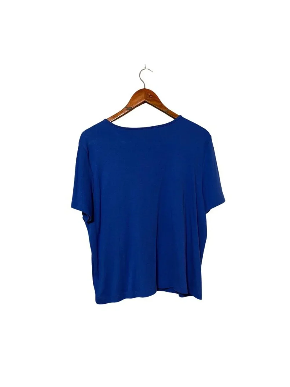 Alfred Dunner PXL Blue Graphic Tee Beaded Detail Côte DAzur Print Short Sleeve - Picture 2 of 5